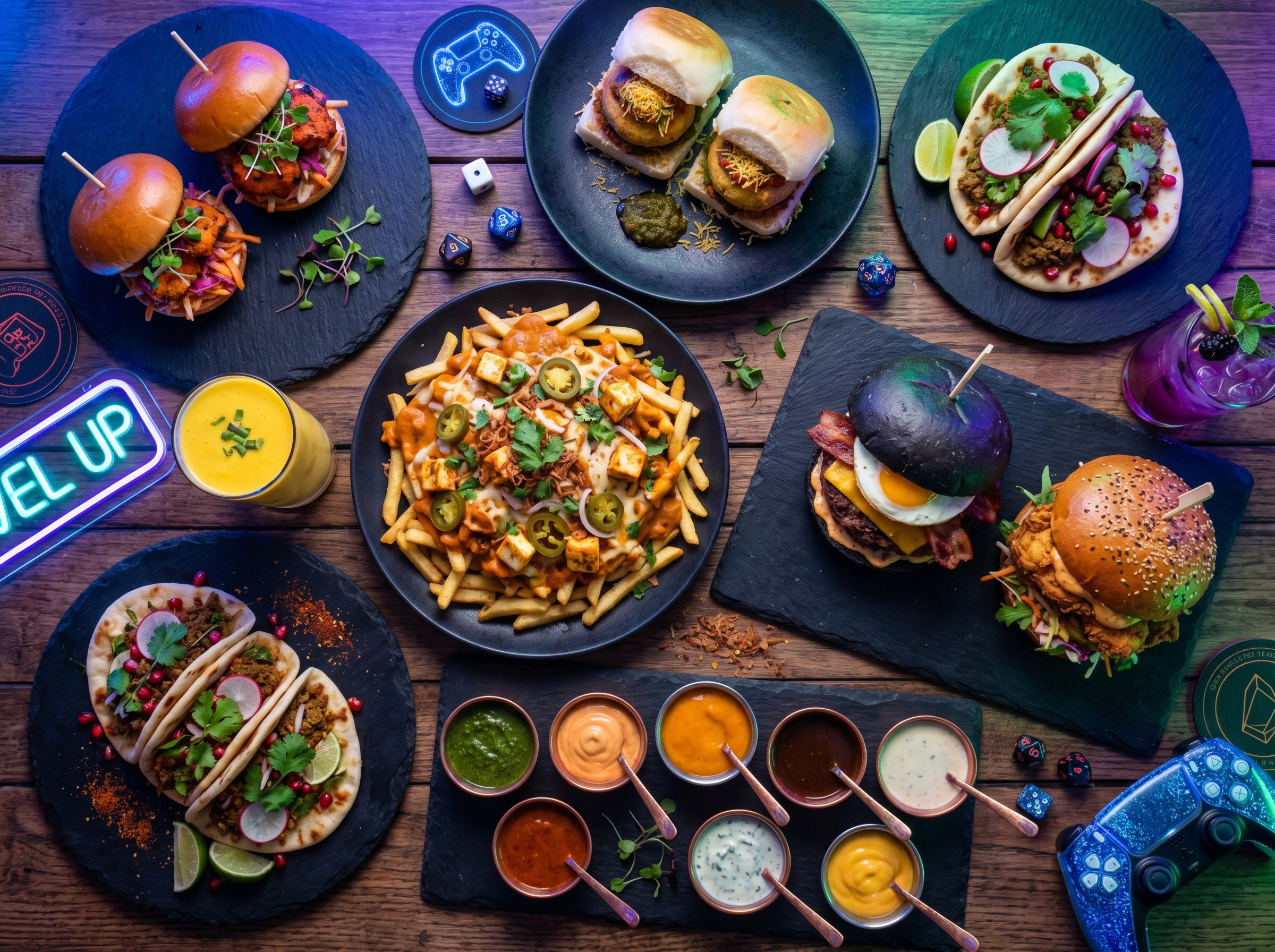 Indian fusion appetizer spread